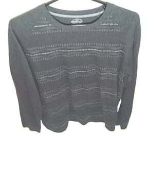 ROEBUCK & Co. Men's Long Sleeve T-shirt. Charcoal & Green, LARGE